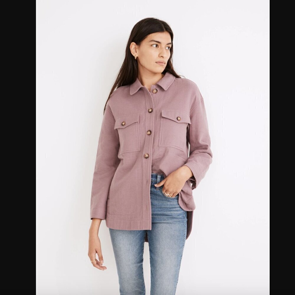 Madewell Faded Fig Purple Waffleback Branner Shirt-Jacket L